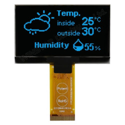 Winstar - Winstar 2.42 inç COG OLED Ekran - 128x64, Gök Mavisi