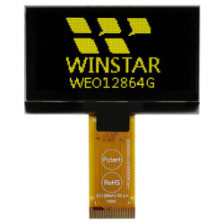 Winstar - Winstar 2.42 inç COG OLED Ekran - 128x64, SARI