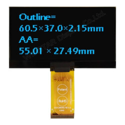 Winstar - Winstar 2.7 inç COG OLED Ekran - 128x64, Gök Mavisi