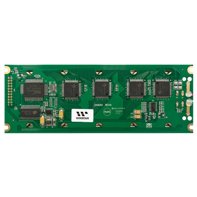 Winstar 240x64 Grafik LCD - 5.18 inç, STN Negatif, Mavi üzerine Beyaz, 5V