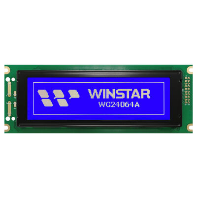 Winstar 240x64 Grafik LCD - 5.18 inç, STN Negatif, Mavi üzerine Beyaz, 5V