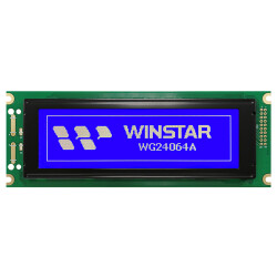 Winstar 240x64 Grafik LCD - 5.18 inç, STN Negatif, Mavi üzerine Beyaz, 5V - Thumbnail