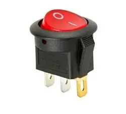 Çin - Yuvarlak Anahtar - Siyah, Işıklı, 16mm, 3p